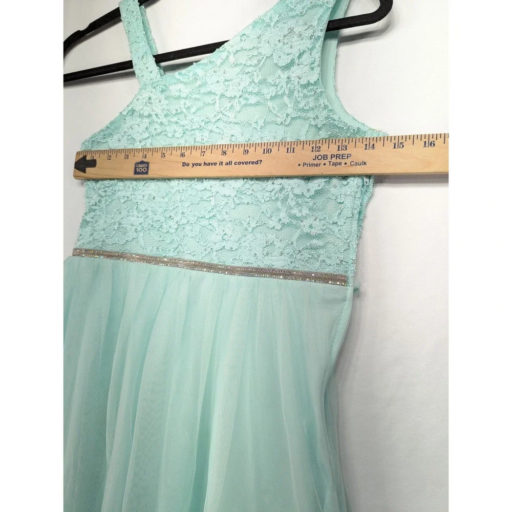 Speechless Kids Mint Green Lace Tulle Rhinestone Party Dress Girls Size 14‎